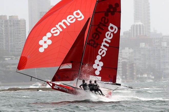 Smeg launches - Race 7, JJ Giltinan Trophy, 2013, Sydney Harbour © Frank Quealey /Australian 18 Footers League http://www.18footers.com.au
